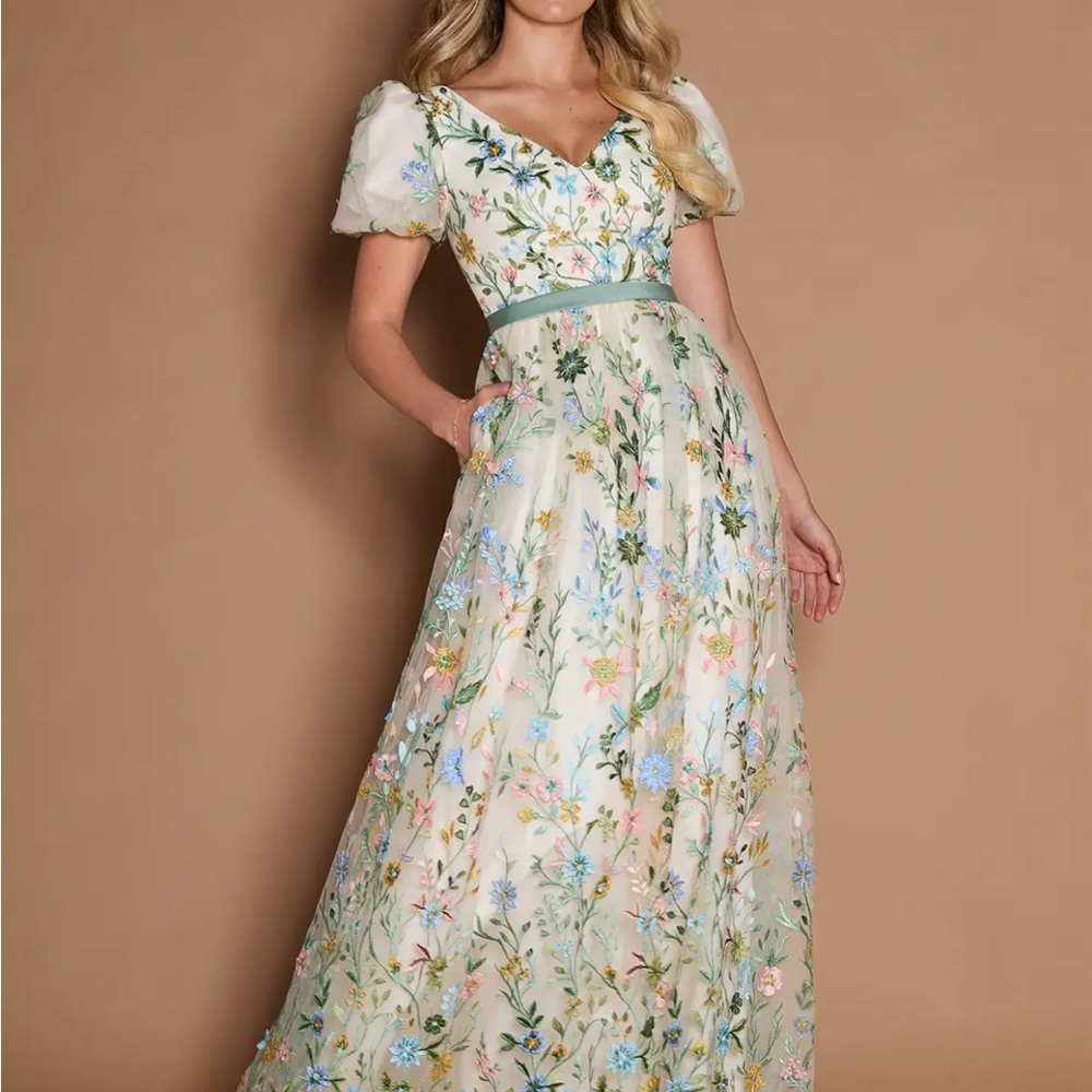 Monsoon Cream Floral Maxi Dress
